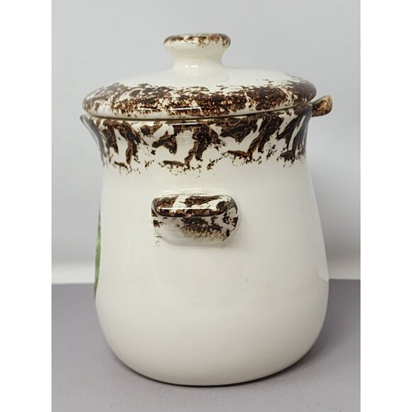 Vintage Ceramic Grease Jar With Strainer And‎ Lid Horse Decal Kitchen Decor - Picture 2 of 12